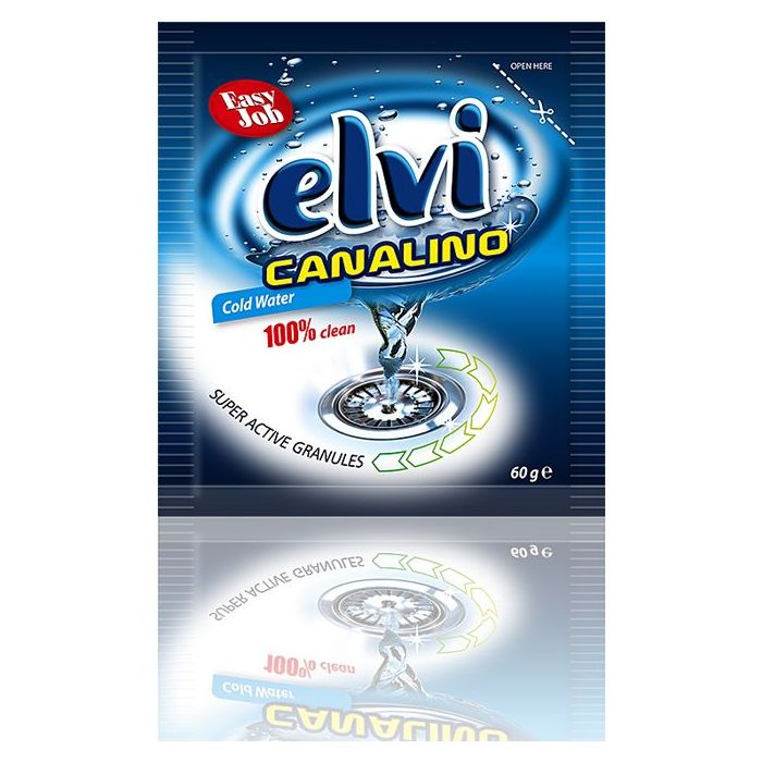 Elvi / Елви Препарат за Почистване на Сифони - Студена Вода - 60 гр. (12 броя в кутия)