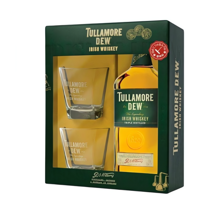 Уиски Tullamore Dew / Туламор Дю + 2 чаши - 0,700 л.