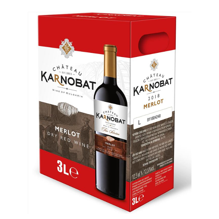 Вино Шато Карнобат Мерло - 3,000 л.