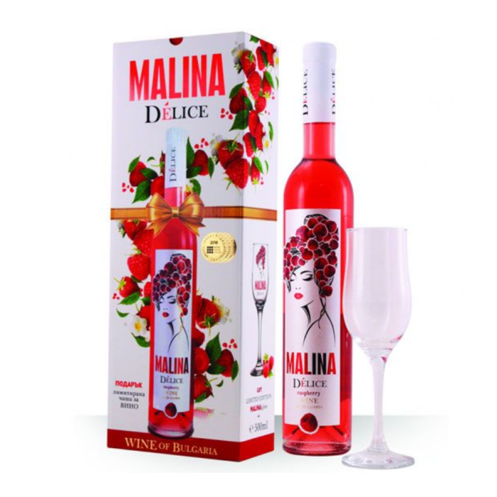 Плодово Вино Malina Delice (с подарък чаша) - 0,500 л.