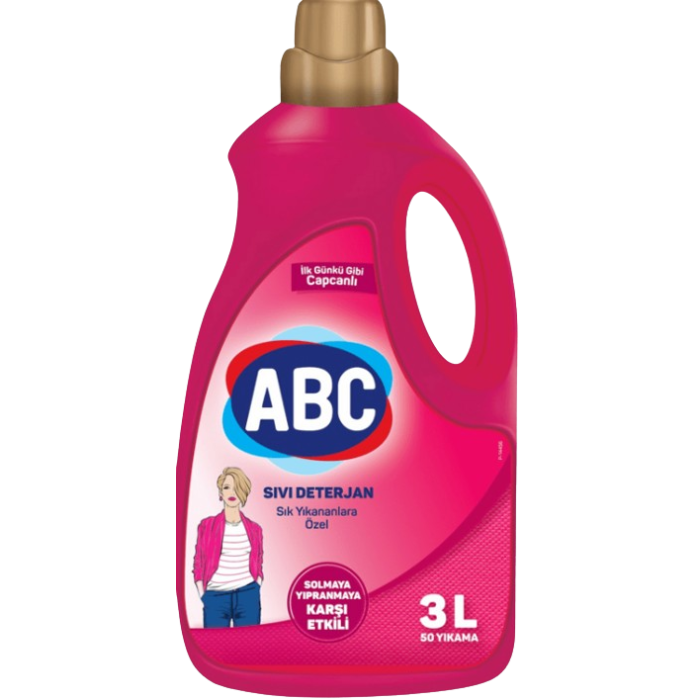 Течен Перилен Препарат ABC (за цветно пране) Розов - 3,000 л.
