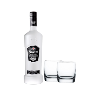 Водка Savoy Silver Lux / Савой Силвър Лукс + 2 чаши - 1,000 л.