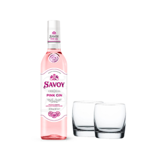 Розов Джин Savoy / Савой + 2 чаши - 0,700 л.